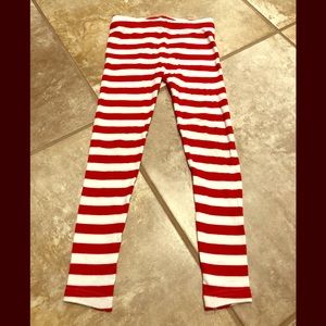Girls candy cane leggings/pajama pants